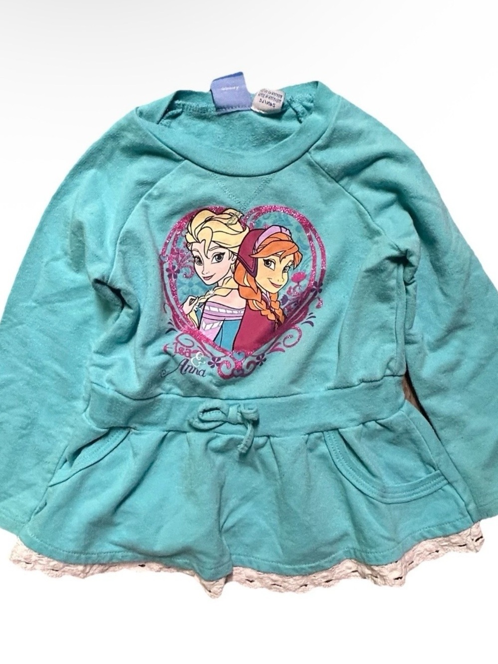 Toddler Girl Blue Frozen Sweatshirt Elsa Ana Olaf Size 2T